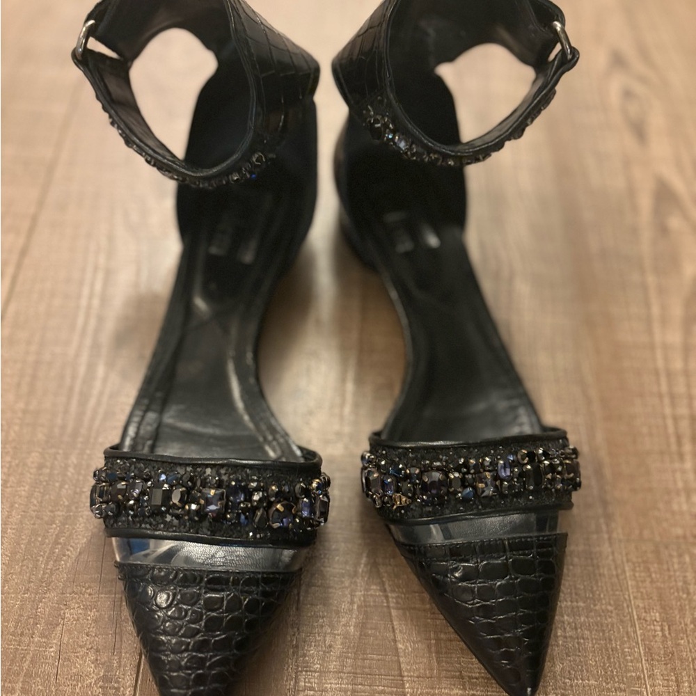 Erdem Elegant Black Embellished Women's Shoes, size 40